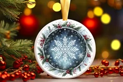 Round Christmas Ornament Sublimation|Clipart Product Image 3