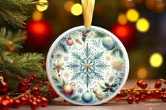 Round Christmas Ornament Sublimation|Clipart Product Image 3