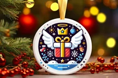 Round Christmas Ornament Sublimation|Clipart Product Image 2