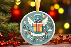 Round Christmas Ornament Sublimation|Clipart Product Image 2