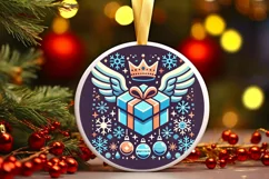 Round Christmas Ornament Sublimation|Clipart Product Image 2