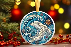 Round Christmas Ornament Sublimation|Clipart Product Image 2