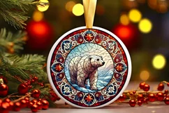Round Christmas Ornament Sublimation|Clipart Product Image 2
