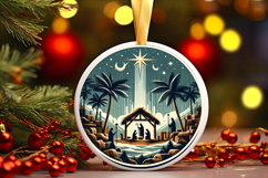 Round Christmass Ornament PNG Product Image 1