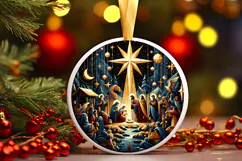 Round Christmass Ornament PNG Product Image 1