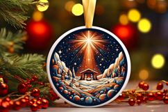 Round Christmass Ornament PNG Product Image 1