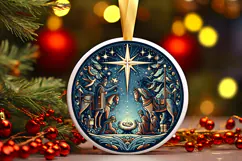 Round Christmass Ornament PNG Product Image 1