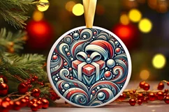 Round Christmas Ornament Sublimation|Clipart Product Image 2