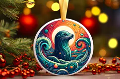 Round Christmass Ornament PNG Product Image 1
