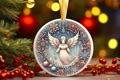 Round Christmas Ornament Sublimation|Clipart Product Image 1