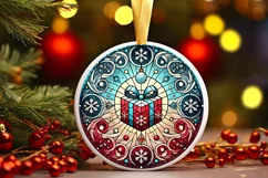 Round Christmas Ornament Sublimation|Clipart Product Image 1