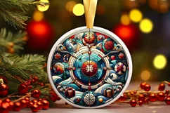 Round Christmas Ornament Sublimation|Clipart Product Image 1