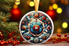 Round Christmass Ornament PNG Product Image 1