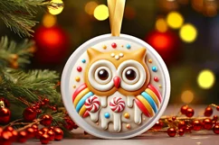 Round Christmas Ornament Sublimation|Clipart Product Image 2
