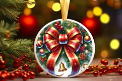 Round Christmas Ornament Sublimation|Clipart Product Image 2