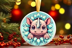 Round Christmas Ornament Sublimation|Clipart Product Image 1