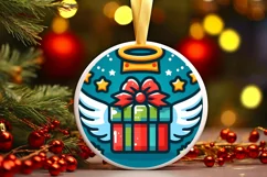 Round Christmas Ornament Sublimation|Clipart Product Image 1