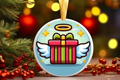 Round Christmas Ornament Sublimation|Clipart Product Image 1