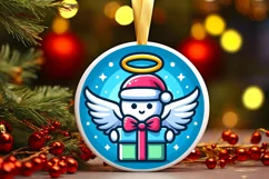 Round Christmas Ornament Sublimation|Clipart Product Image 2