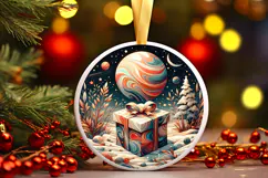 Round Christmass Ornament PNG Product Image 1