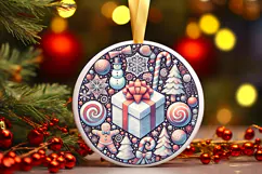 Round Christmass Ornament PNG Product Image 1