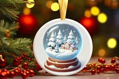 Round Christmas Ornament Sublimation|Clipart Product Image 2