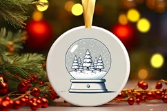 Round Christmas Ornament Sublimation|Clipart Product Image 2