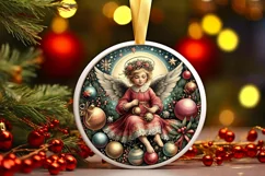 Round Christmas Ornament Sublimation|Clipart Product Image 2
