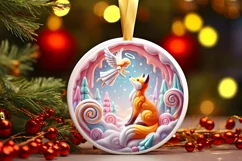 Round Christmas Ornament Sublimation|Clipart Product Image 1