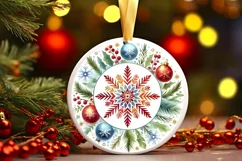 Round Christmas Ornament Sublimation|Clipart Product Image 3