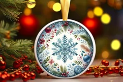 Round Christmas Ornament Sublimation|Clipart Product Image 1