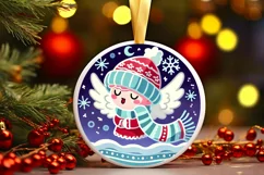 Round Christmas Ornament Sublimation|Clipart Product Image 2