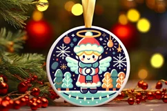 Round Christmas Ornament Sublimation|Clipart Product Image 2