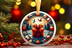 Round Christmass Ornament PNG Product Image 1