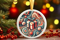 Round Christmas Ornament Sublimation|Clipart Product Image 2
