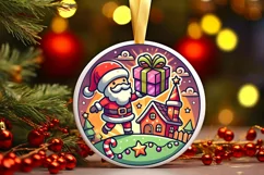 Round Christmas Ornament Sublimation|Clipart Product Image 2