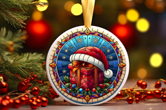 Round Christmass Ornament PNG Product Image 1
