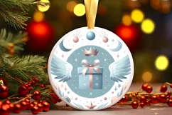 Round Christmas Ornament Sublimation|Clipart Product Image 1