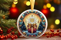 Round Christmas Ornament Sublimation|Clipart Product Image 1