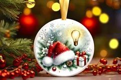 Round Christmas Ornament Sublimation|Clipart Product Image 2
