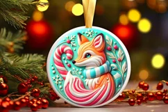 Round Christmas Ornament Sublimation|Clipart Product Image 2