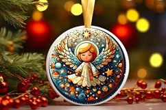Round Christmas Ornament Sublimation|Clipart Product Image 1