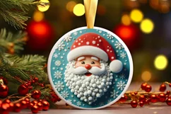 Christmas Round Cute Ornament Sublimation Product Image 2