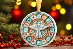 Round Christmas Ornament Sublimation|Clipart Product Image 2