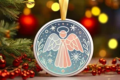 Round Christmas Ornament Sublimation|Clipart Product Image 2