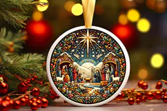 Round Christmass Ornament PNG Product Image 1