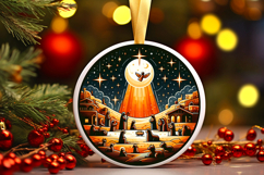 Round Christmass Ornament PNG Product Image 1