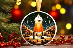Round Christmas Ornament Sublimation|Clipart Product Image 1