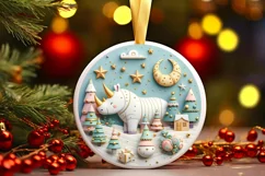 Round Christmas Ornament Sublimation|Clipart Product Image 1