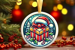 Round Christmas Ornament Sublimation|Clipart Product Image 2